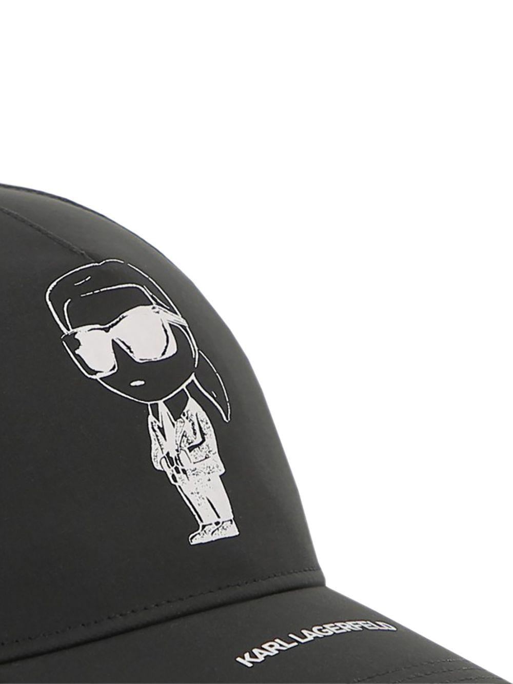 Berretto per bambini Karl Lagerfeld Kids nero con pannelli a rete - Rubino Kids