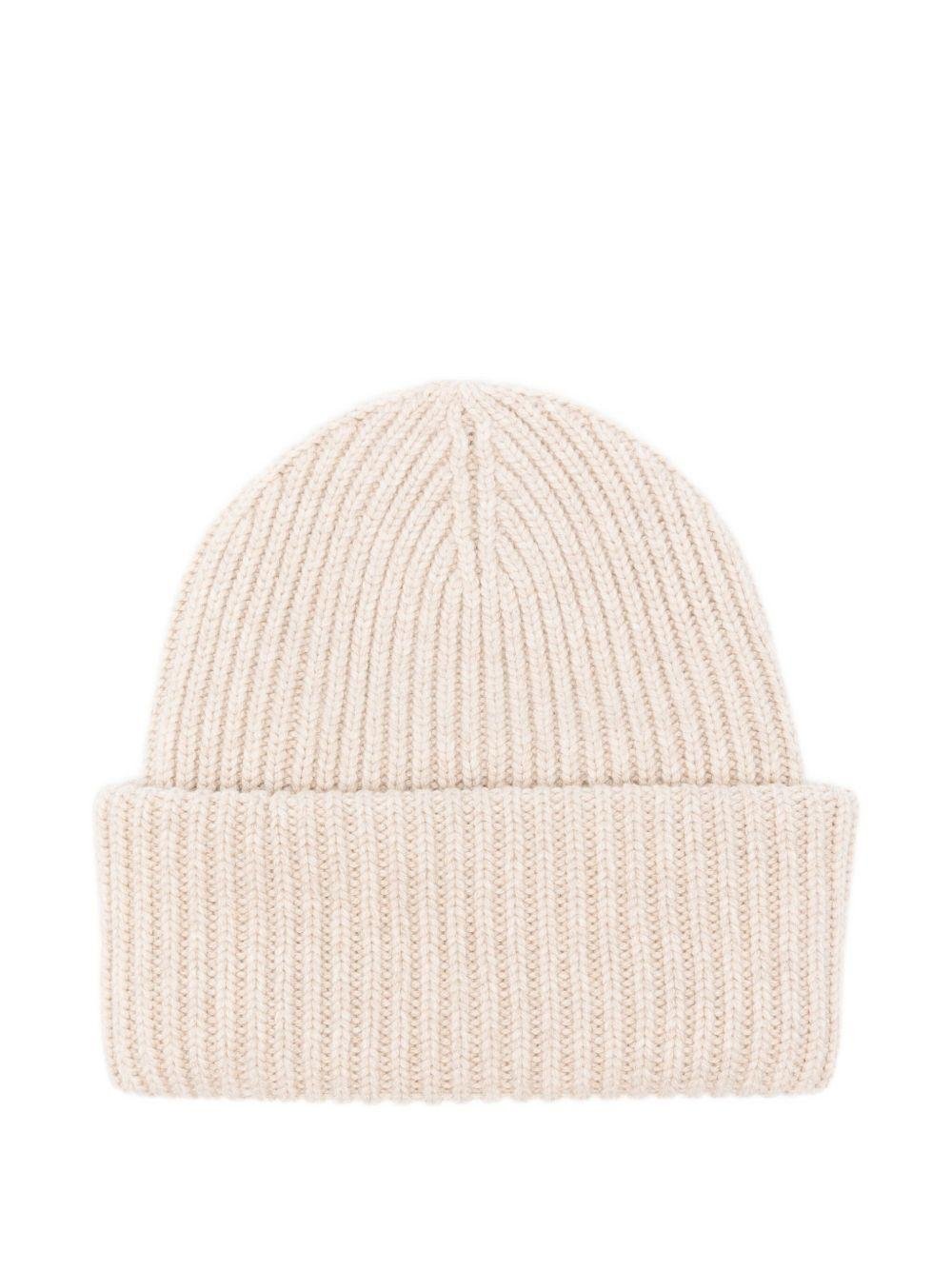 Berretto per bambini MC2 Saint Barth Kids beige con toppa con logo - Rubino Kids