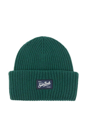 Berretto per bambini MC2 Saint Barth Kids verde con toppa con logo