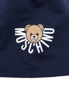 Berretto per bambini Moschino Kids blu con logo Teddy Bear - Rubino Kids