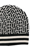 Berretto per bambino Balmain Kids nero con motivo monogramma - Rubino Kids