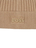Berretto per bambino Boss Kids beige con applicazione con logo - Rubino Kids