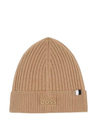 Berretto per bambino Boss Kids beige con applicazione con logo - Rubino Kids