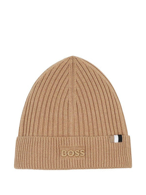 Boss Kids beige hat with logo application