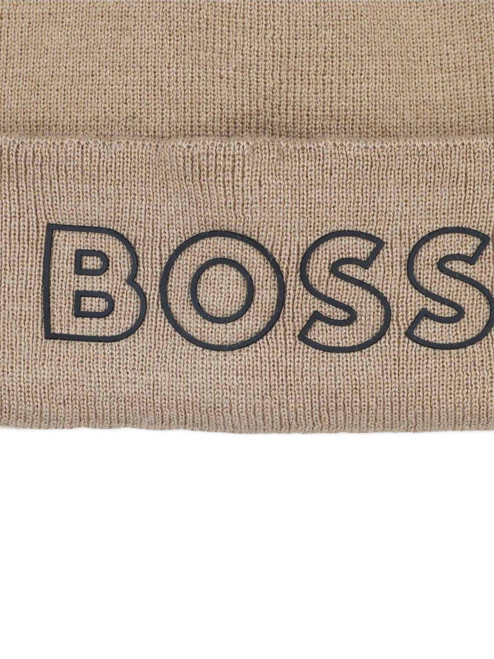 Berretto per bambino Boss Kids beige con ricamo - Rubino Kids