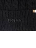 Berretto per bambino Boss Kids nero con logo goffrato - Rubino Kids