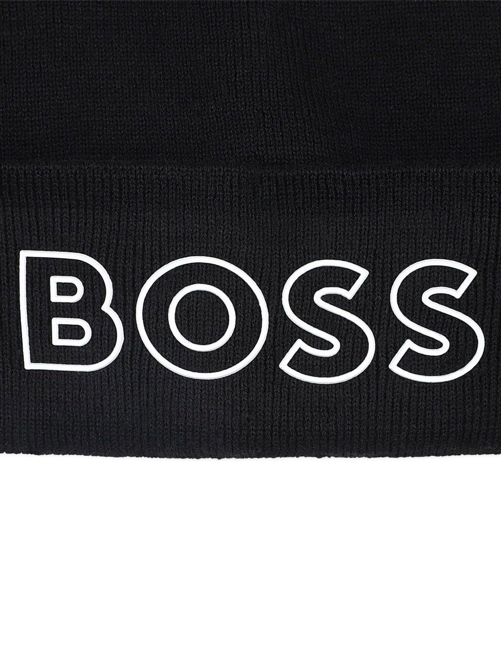 Berretto per bambino Boss Kids nero con ricamo - Rubino Kids