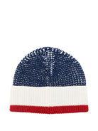 Berretto per bambino Emporio Armani Kids blu con toppa con logo - Rubino Kids