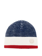 Berretto per bambino Emporio Armani Kids blu con toppa con logo - Rubino Kids