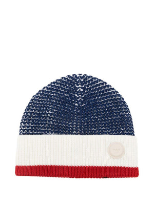 Berretto per bambino Emporio Armani Kids blu con toppa con logo