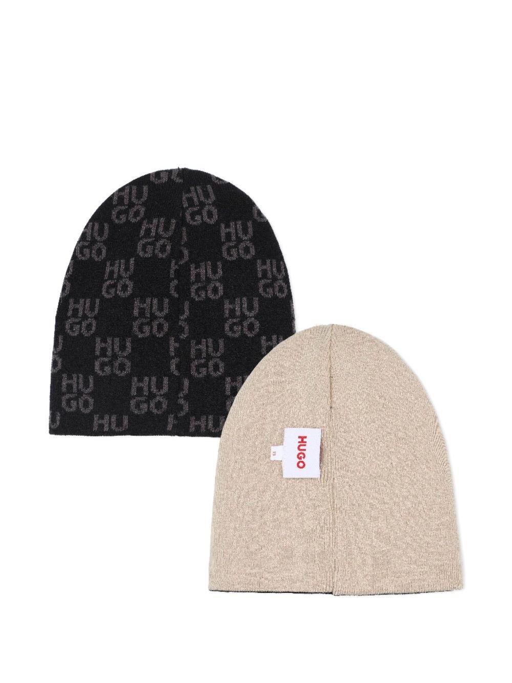 Berretto per bambino Hugo Kids multicolore con logo a intarsio - Rubino Kids