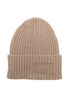 Berretto per bambino Molo beige con toppa con logo - Rubino Kids