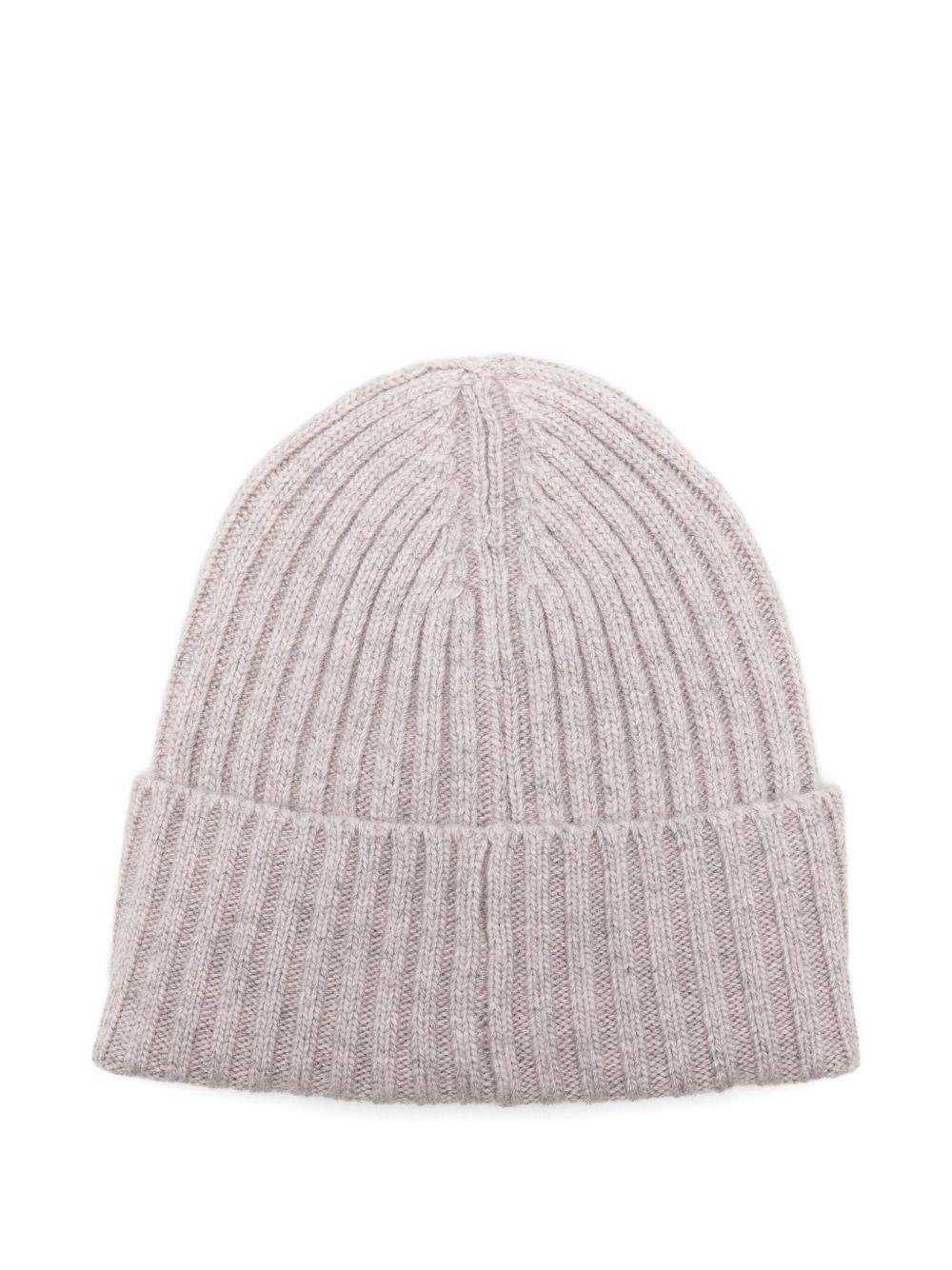 Berretto per bambino Molo beige con toppa con logo - Rubino Kids