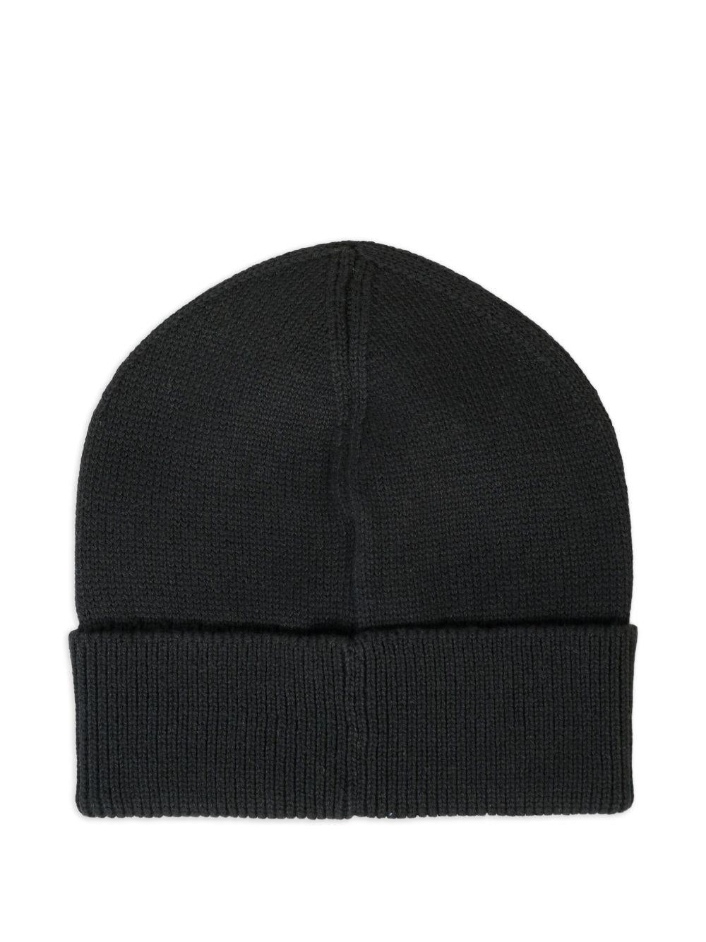 Berretto per bambino Moschino Kids nero con logo ricamato - Rubino Kids