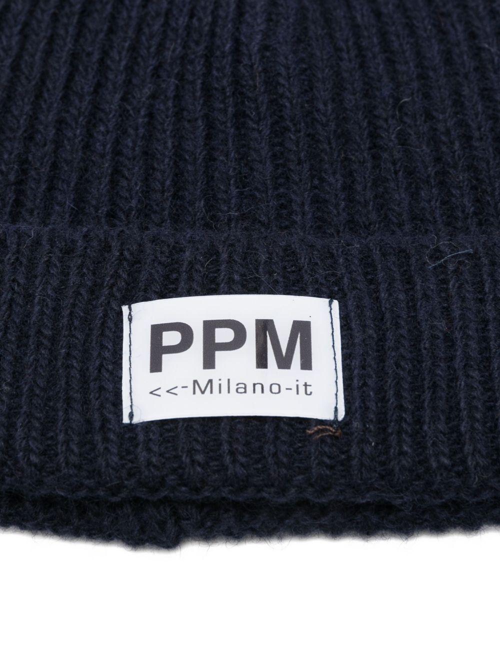 Berretto per bambino Paolo Pecora Kids blu con motivo a coste - Rubino Kids