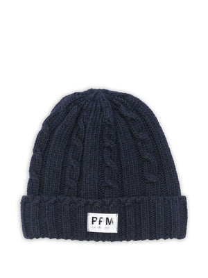 Paolo Pecora Kids blue hat with cable pattern