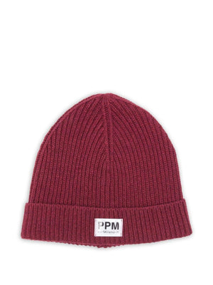 Berretto per bambino Paolo Pecora Kids bordeaux con motivo a coste