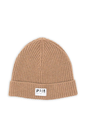 Berretto per bambino Paolo Pecora Kids cammello con motivo a coste