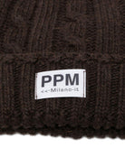 Berretto per bambino Paolo Pecora Kids marrone con motivo a trecce - Rubino Kids