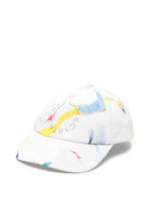 Berretto per bambino Stella McCartney Kids bianco con stampa baseball - Rubino Kids