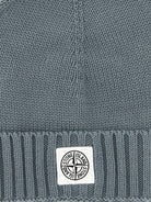Berretto per bambino Stone Island Junior grigio con toppa con logo - Rubino Kids