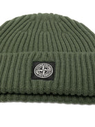 Berretto per bambino Stone Island Junior verde con toppa con logo - Rubino Kids