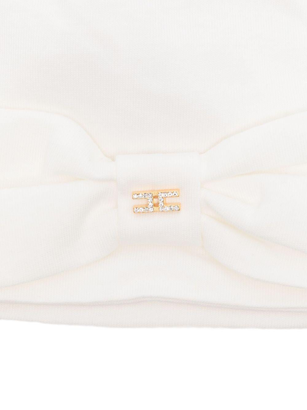 Berretto per neonata Elisabetta Franchi La Mia Bambina bianco con fiocco - Rubino Kids