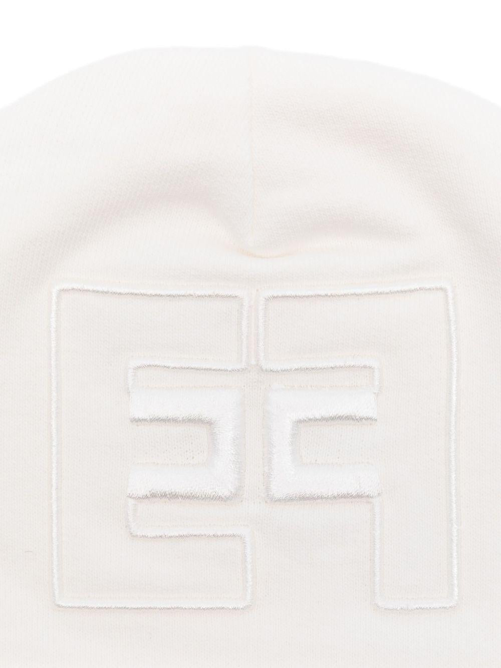 Berretto per neonata Elisabetta Franchi La Mia Bambina bianco con logo ricamato - Rubino Kids