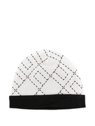 Berretto per neonata Elisabetta Franchi La Mia Bambina bianco con motivo a rombi - Rubino Kids
