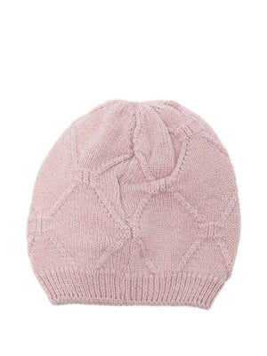 Elisabetta Franchi La Mia Bambina purple baby hat with diamond pattern
