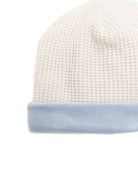 Berretto per neonata La Stupenderia bianco con decorazione azzurra - Rubino Kids