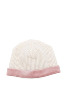 Berretto per neonata La Stupenderia bianco con decorazione rosa - Rubino Kids