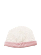 Berretto per neonata La Stupenderia bianco con decorazione rosa - Rubino Kids