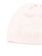 Berretto per neonata Moncler Enfant rosa con logo ricamato - Rubino Kids