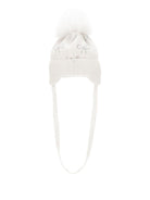 Berretto per neonata Monnalisa bianco con decorazione con strass - Rubino Kids