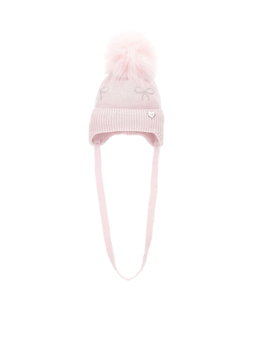Berretto per neonata Monnalisa rosa con decorazione con strass - Rubino Kids