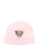 Berretto per neonata Moschino Kids rosa con logo Teddy Bear - Rubino Kids