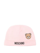 Berretto per neonata Moschino Kids rosa con motivo orsetto - Rubino Kids