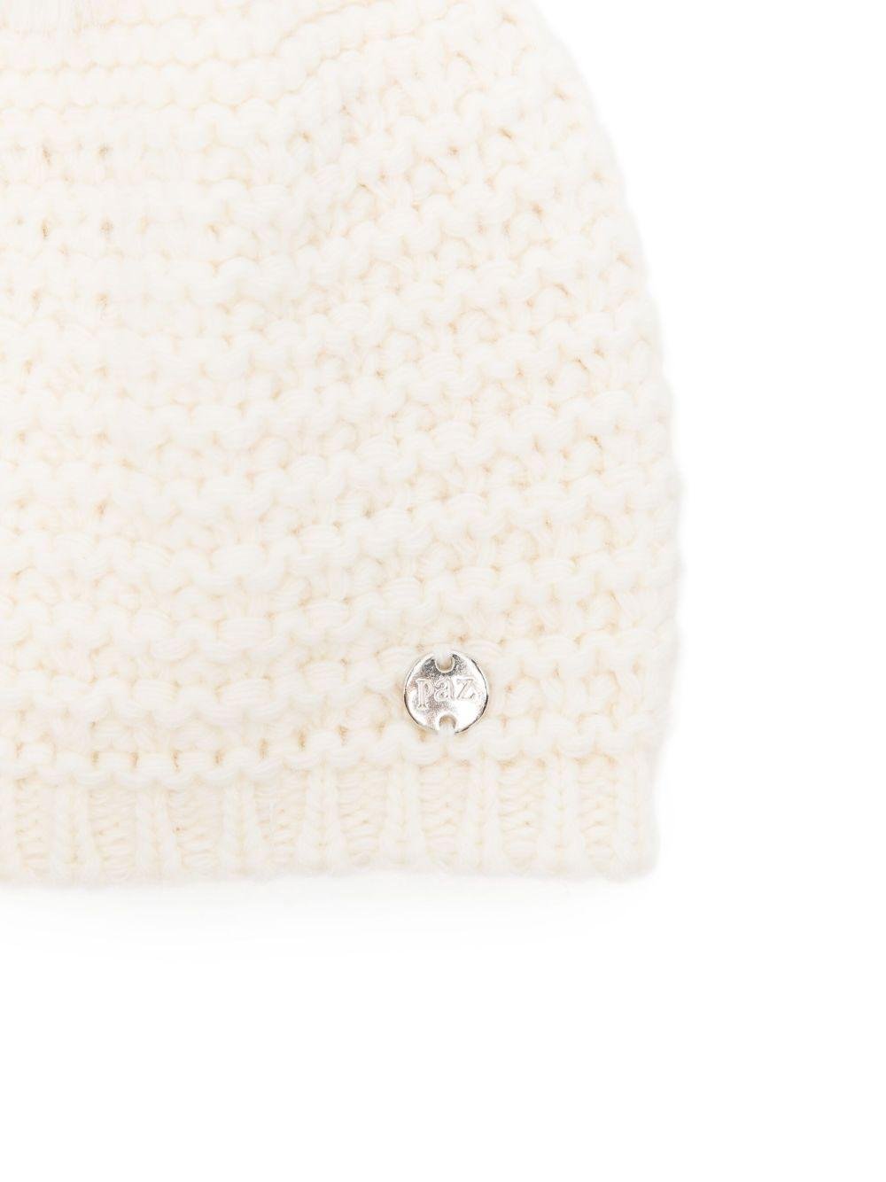 Berretto per neonata Paz Rodrìguez bianco con dettaglio logo - Rubino Kids