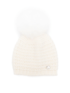 Berretto per neonata Paz Rodrìguez bianco con dettaglio logo - Rubino Kids