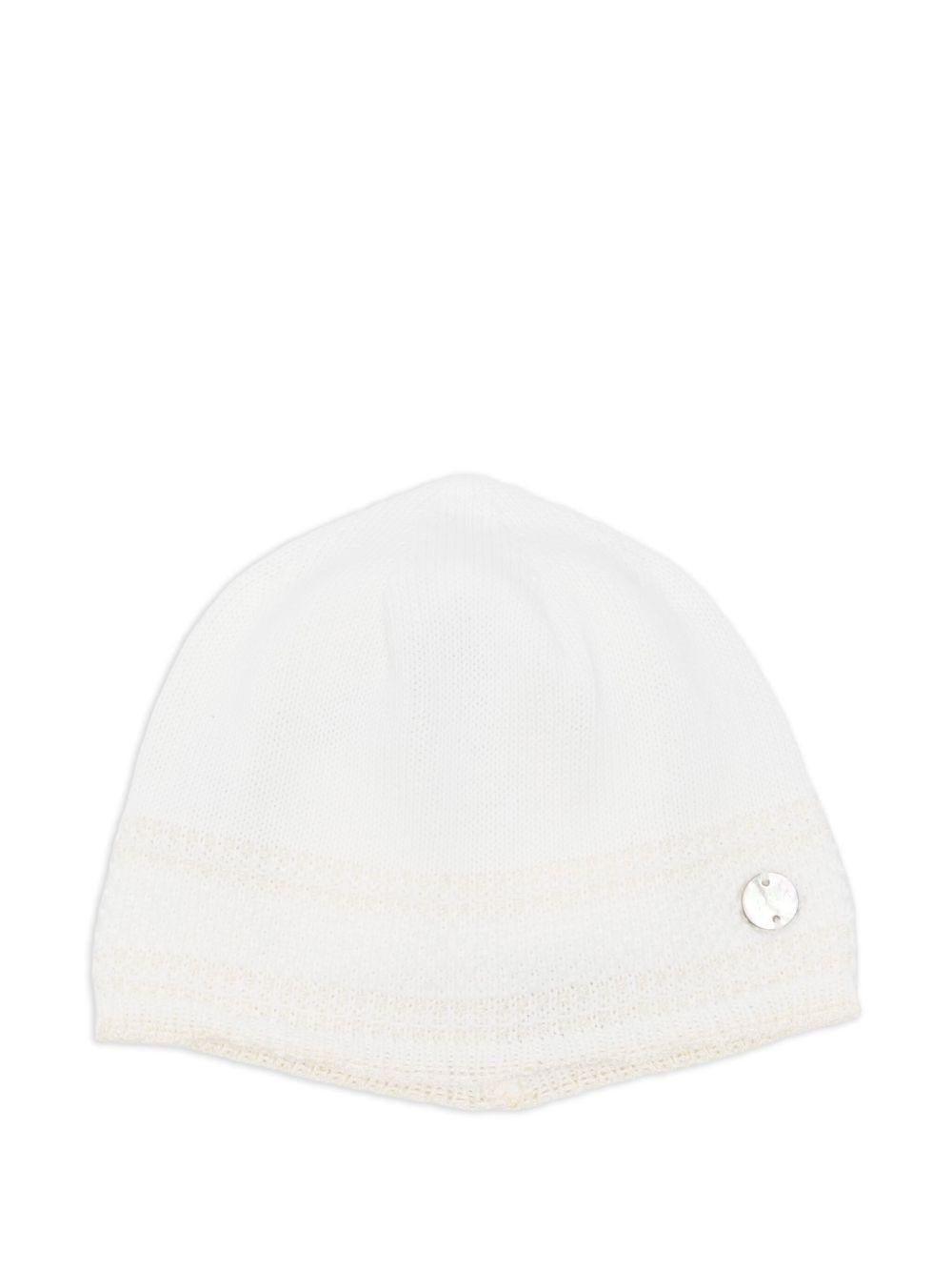 Berretto per neonata Paz Rodriguez bianco con logo - Rubino Kids