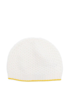 Gensami Kids white baby hat with textured trim