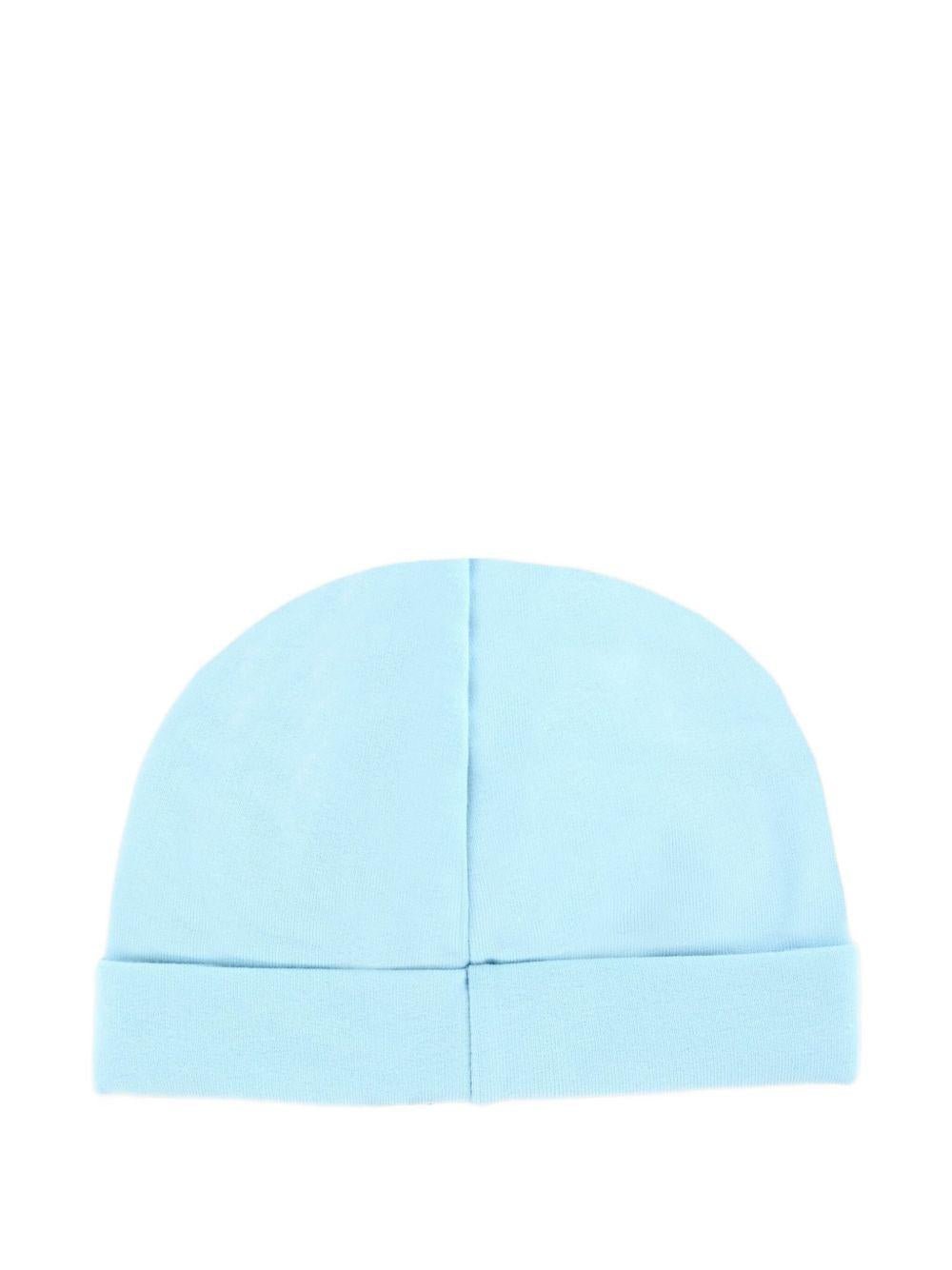 Berretto per neonati Moschino Kids azzurro con stampa teddy - Rubino Kids