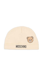 Berretto per neonati Moschino Kids beige con motivo orsetto - Rubino Kids