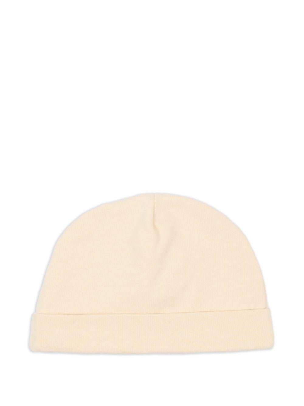 Berretto per neonati Moschino Kids beige con motivo orsetto - Rubino Kids