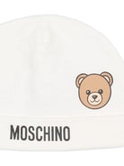 Berretto per neonati Moschino Kids bianco con motivo orsetto - Rubino Kids