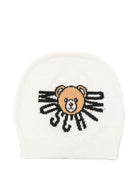 Berretto per neonati Moschino Kids bianco con motivo Teddy - Rubino Kids