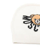 Berretto per neonati Moschino Kids bianco con motivo Teddy - Rubino Kids