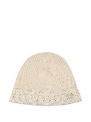 Paz Rodrìguez beige baby hat with embossed workmanship