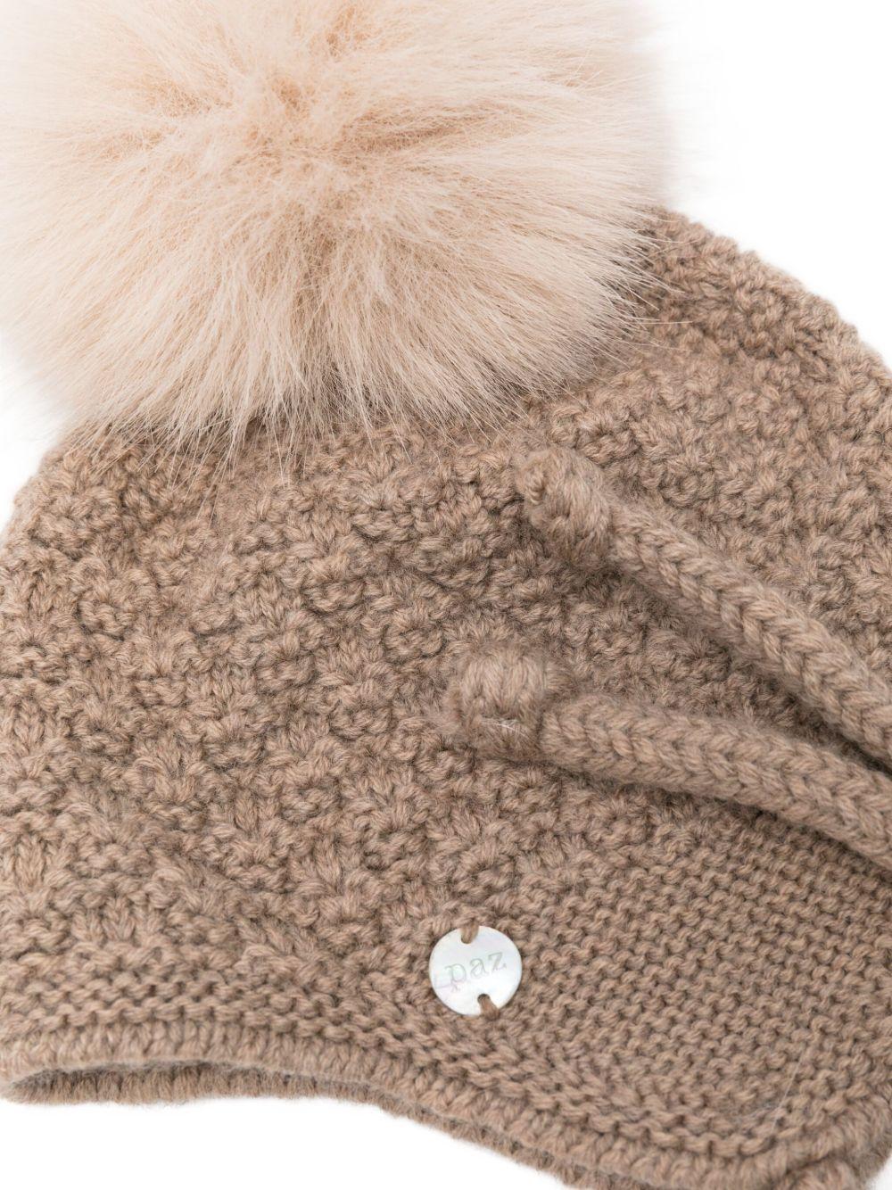 Berretto per neonati Paz Rodríguez beige con pompon - Rubino Kids